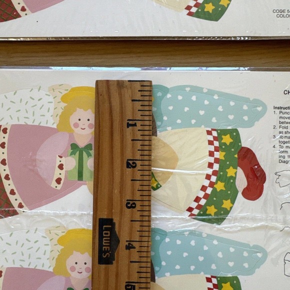 Vintage Paper Christmas Angels Garland Centerpiece 1987 USA Country Craft 80s - Picture 8 of 9